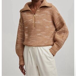 Varley Ridley Dalmatian Half Zip pullover sweater